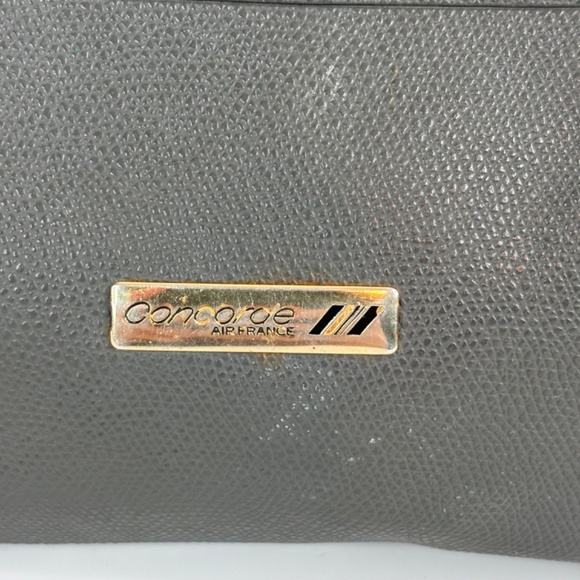 VTG Air France Concorde Amenity Bag Document Bag Gold Emblem Charles Frantz 6x7 - Picture 2 of 8
